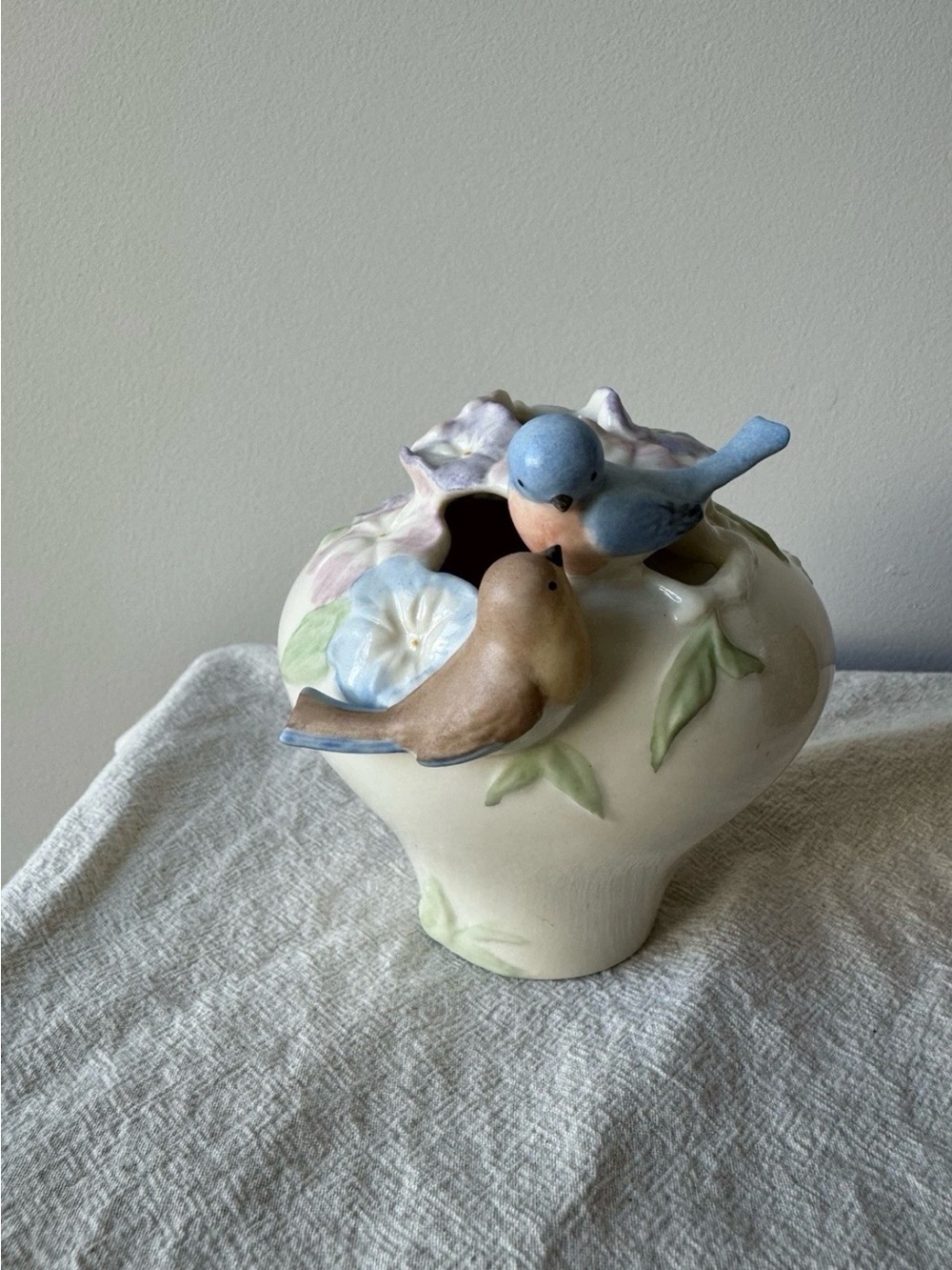 Lenox Blossoms and Birds Petite Vase Porcelain Flower Frog Rare